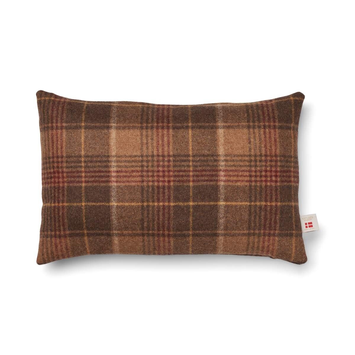 Checked Collection | Uldpude | Dobbeltsidet | 52x52 cm | 34x52 cm Kakao-Mørkebrun