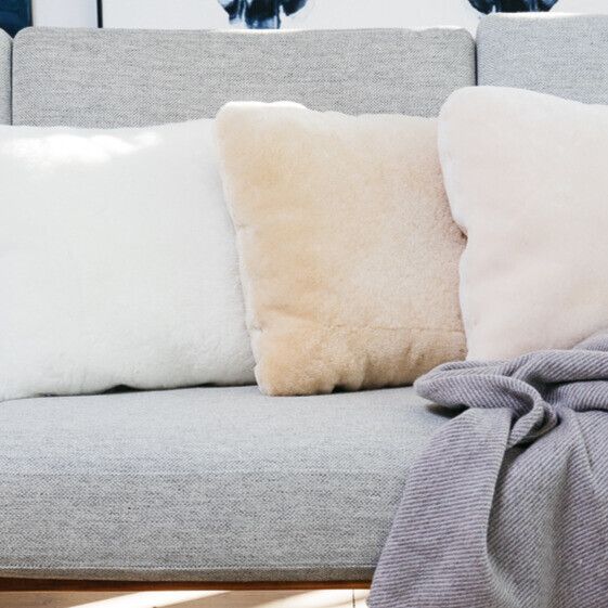 Lammeskindspude | Moccasin | Dobbeltsidet | 40x40 cm Kastanje