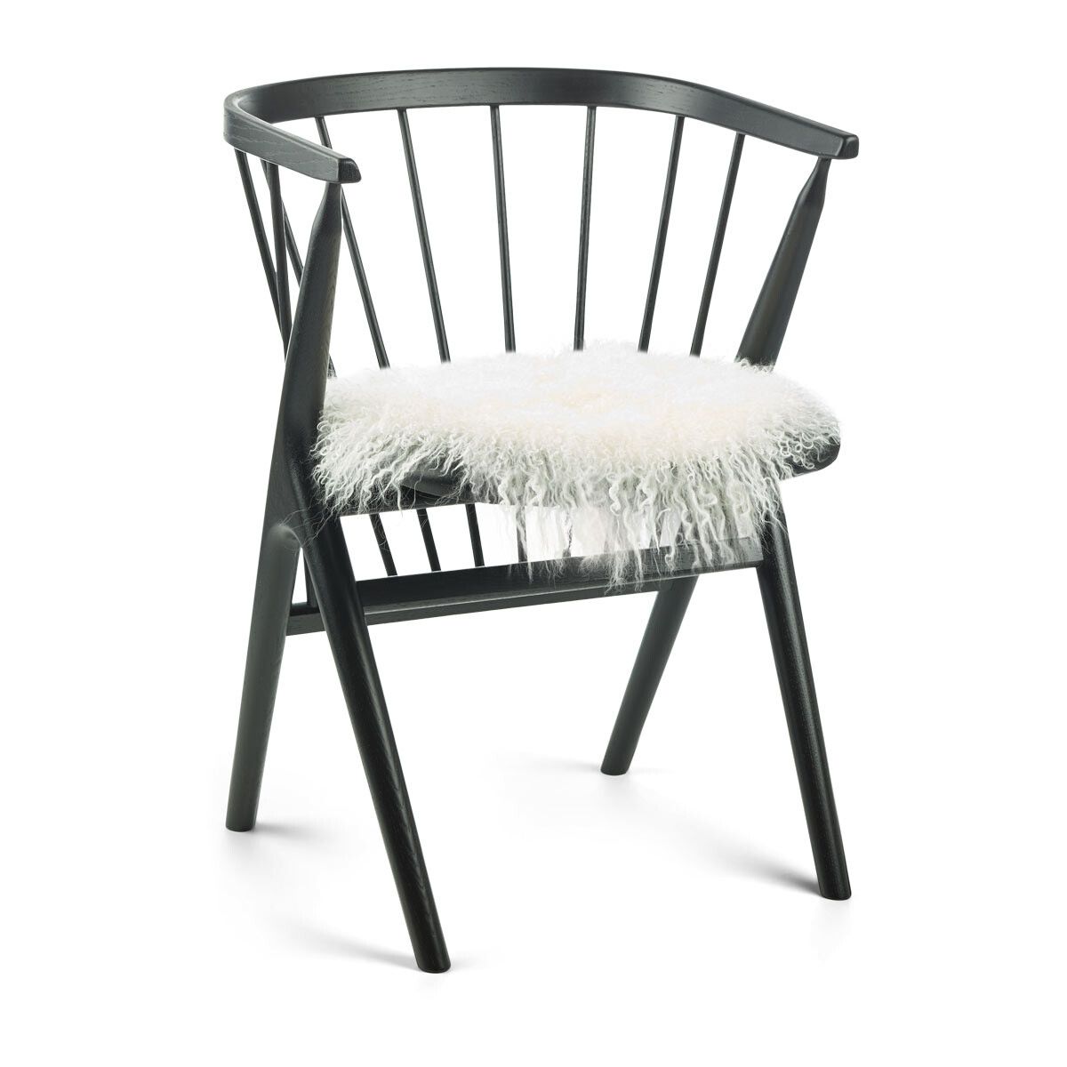 Sædehynde | Krøllet | Tibet | Ø38 cm Hvid