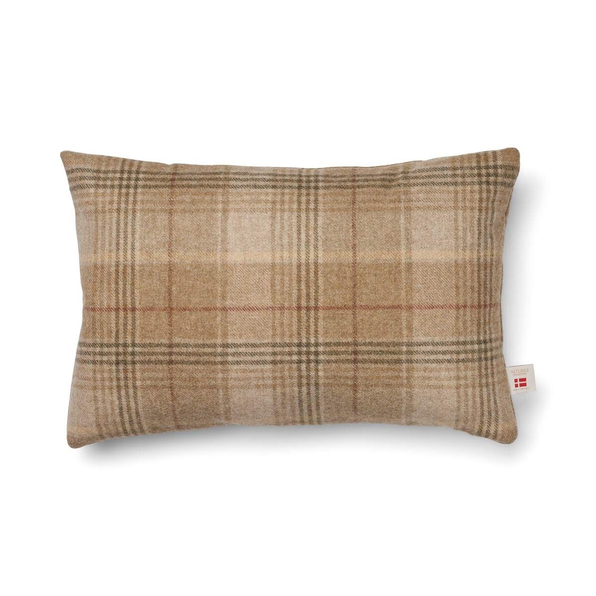 Checked Collection | Uldpude | Dobbeltsidet | 52x52 cm | 34x52 cm Sand-Beige