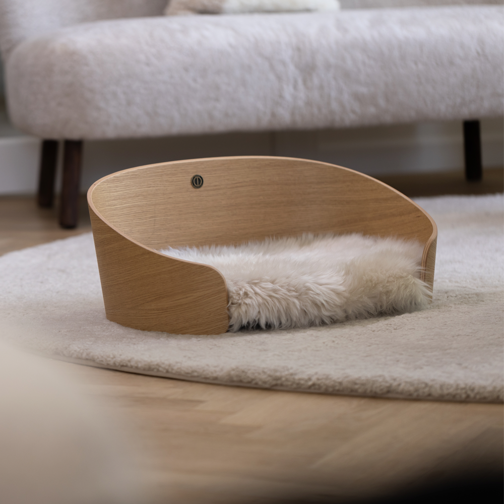 Hundekurv Sort eg og Sort Lammeskind