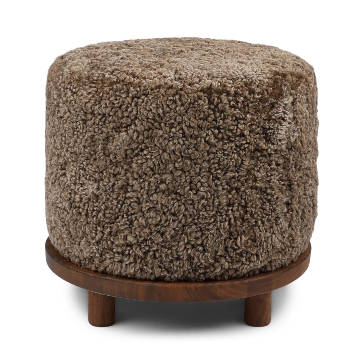 Simon Puf | Korthåret | D46xH42 cm Taupe