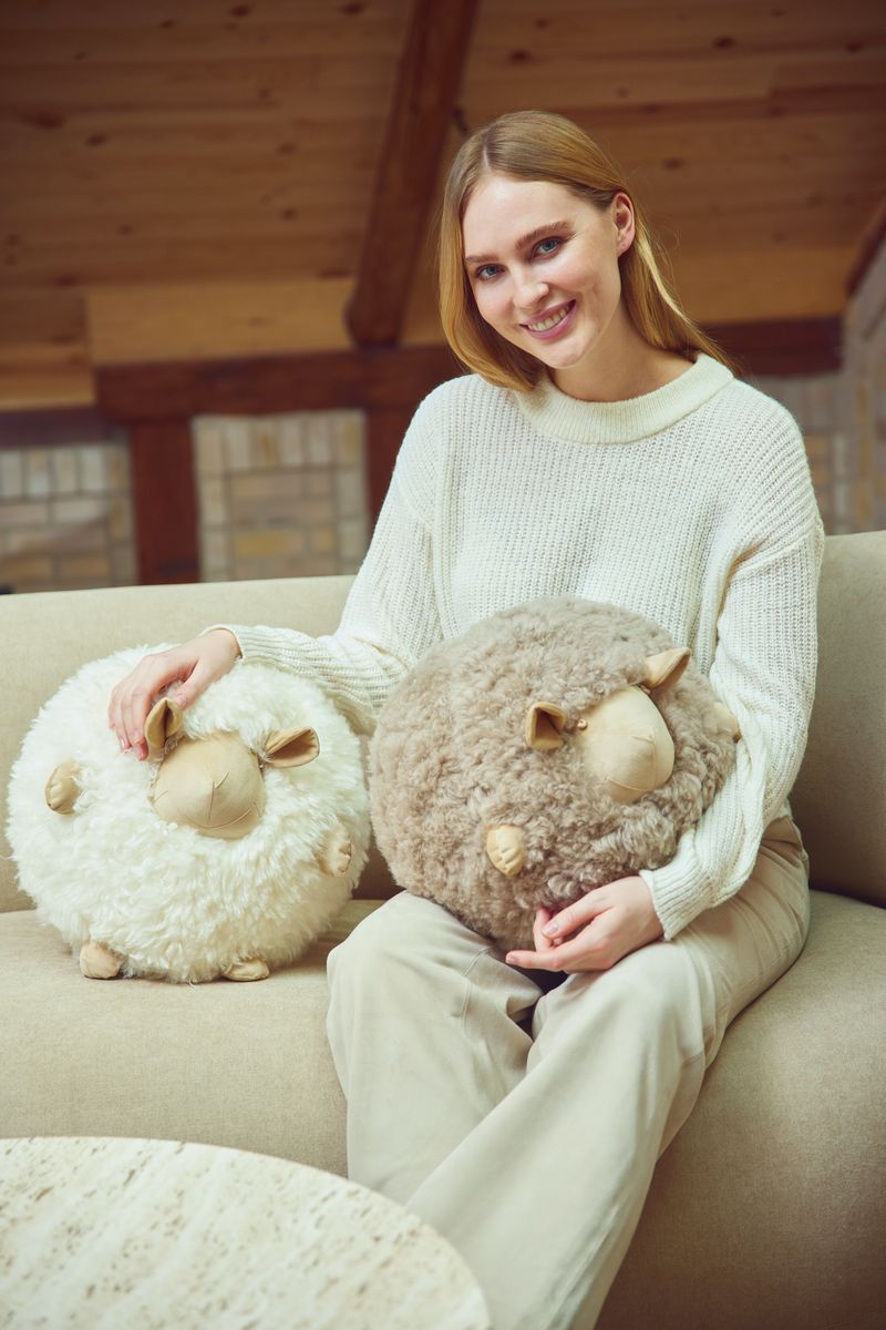 Cute Sheep | New Zealandsk Lammeskind Beige/hvid