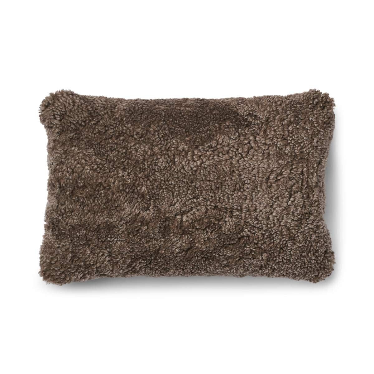 Checked Collection | Uldpude | Korthåret | 52x52 cm | 34x52 cm Kakao–Mørkebrun/Taupe