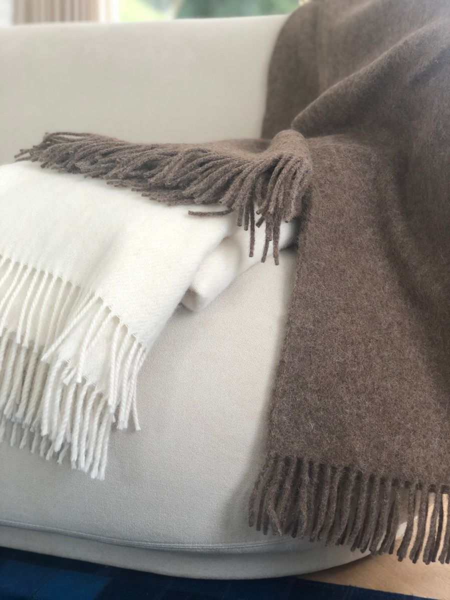 Julia Uldtæppe | 50% Alpaca uld, 50% Lammeuld Elfenben