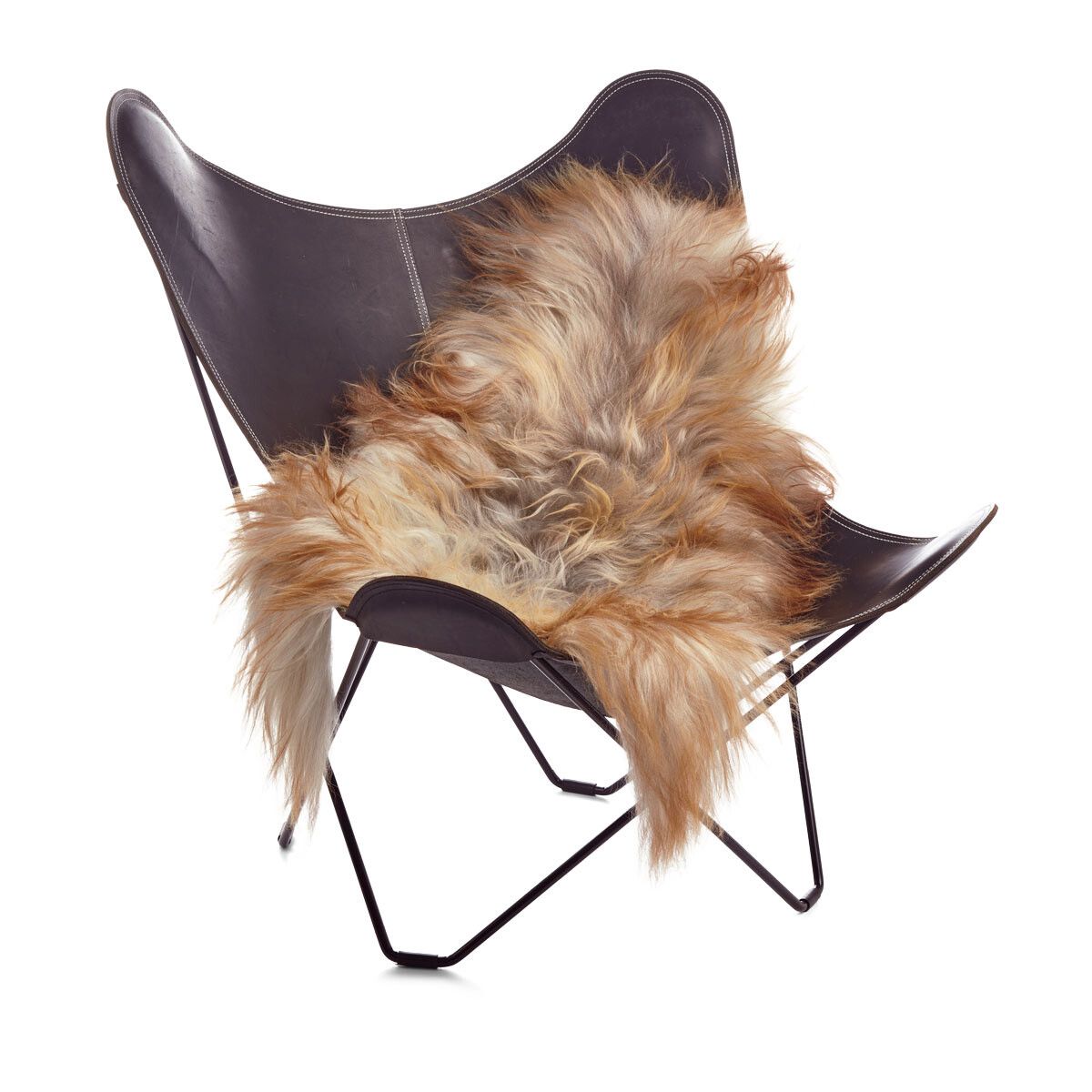 Lammeskind | Langhåret | Island | 90x60 cm Naturgrå Karamel