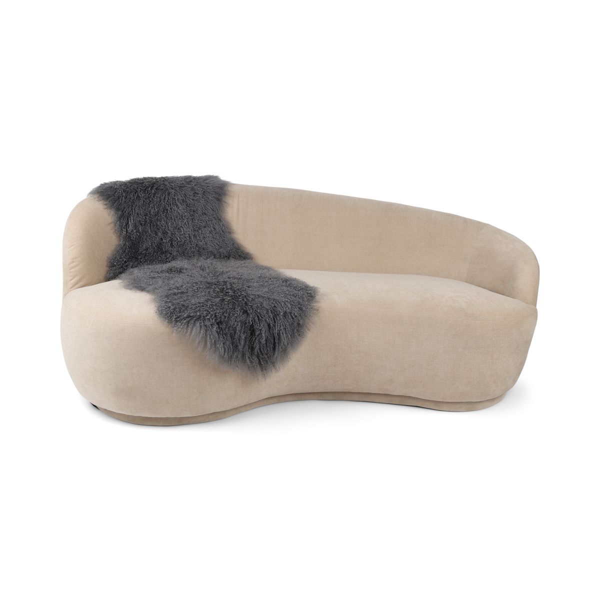 Dobbelt lammeskind | Tibet | 150x55 cm Mørkegrå