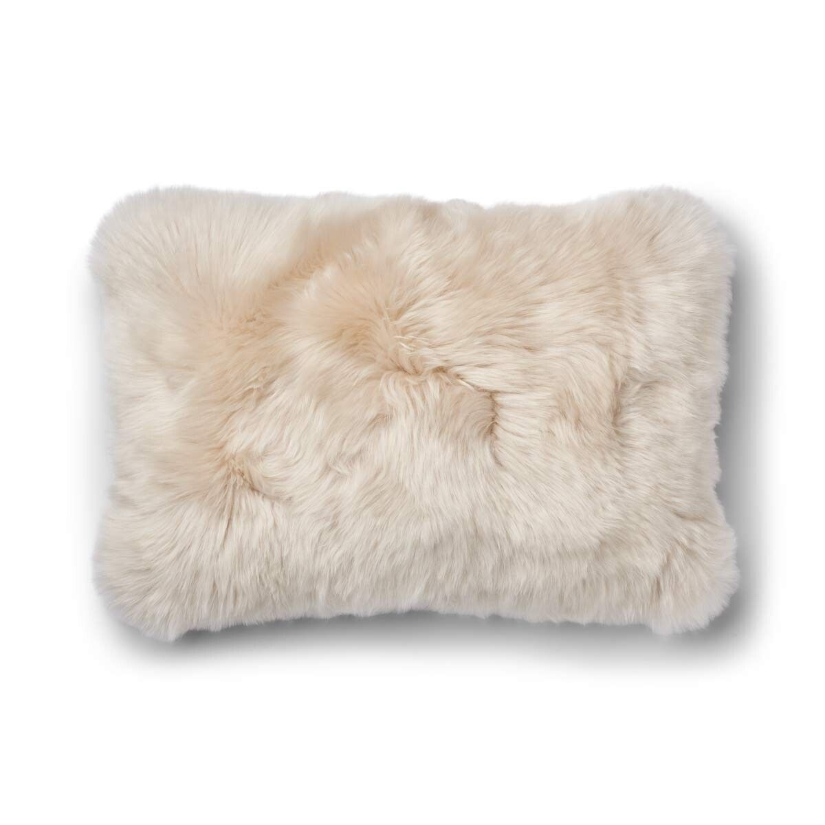 Checked Collection | Uldpude | Langhåret | 52x52 cm | 34x52 cm Sand-beige/Beige