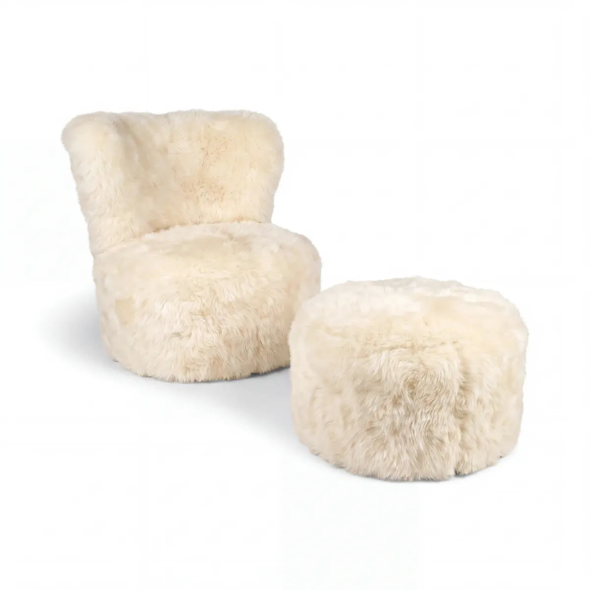 Skandi Footrest | Langhåret Lammeskind | New Zealand Beige