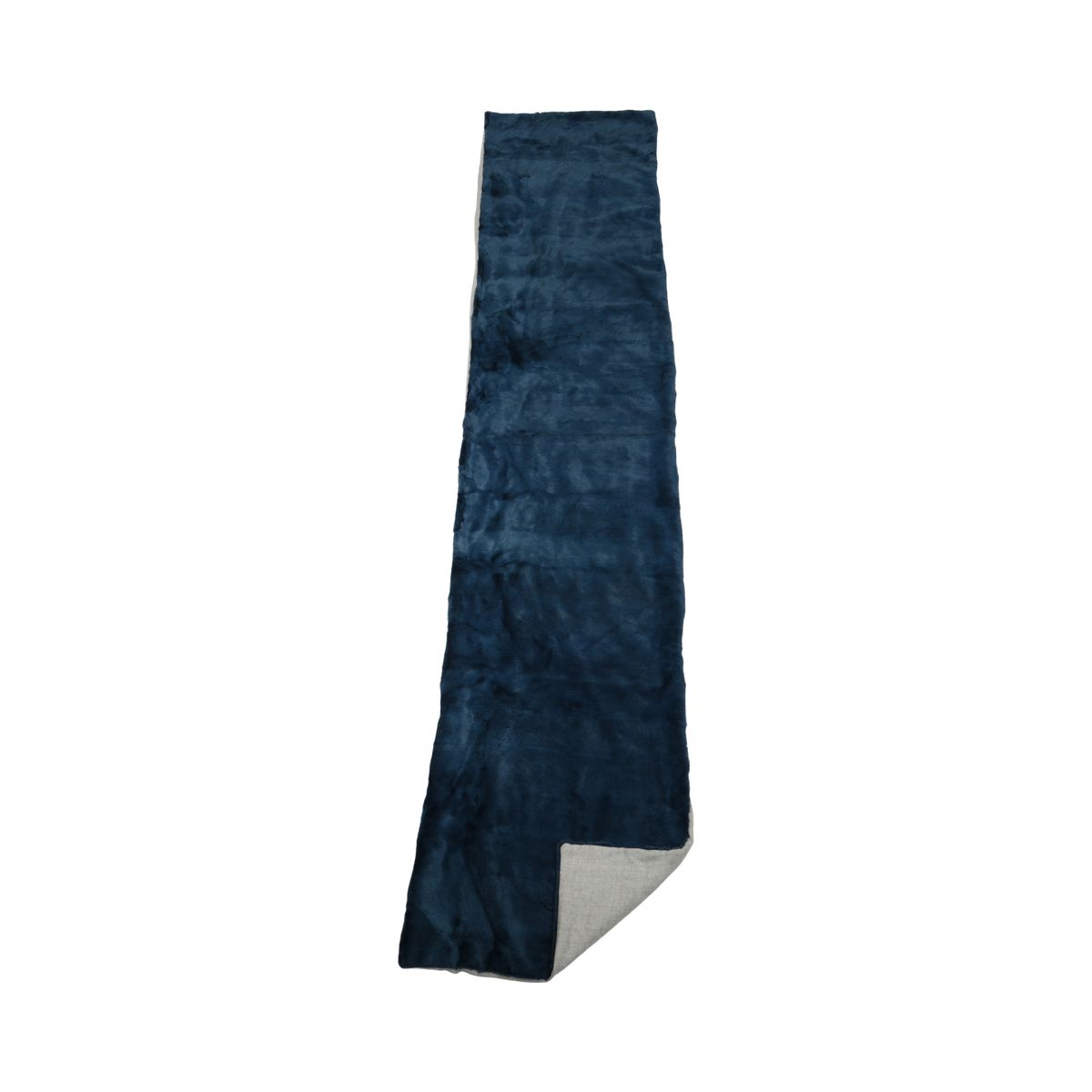 Minkplaid | Bagside af kashmir | Blå | 70x330 cm