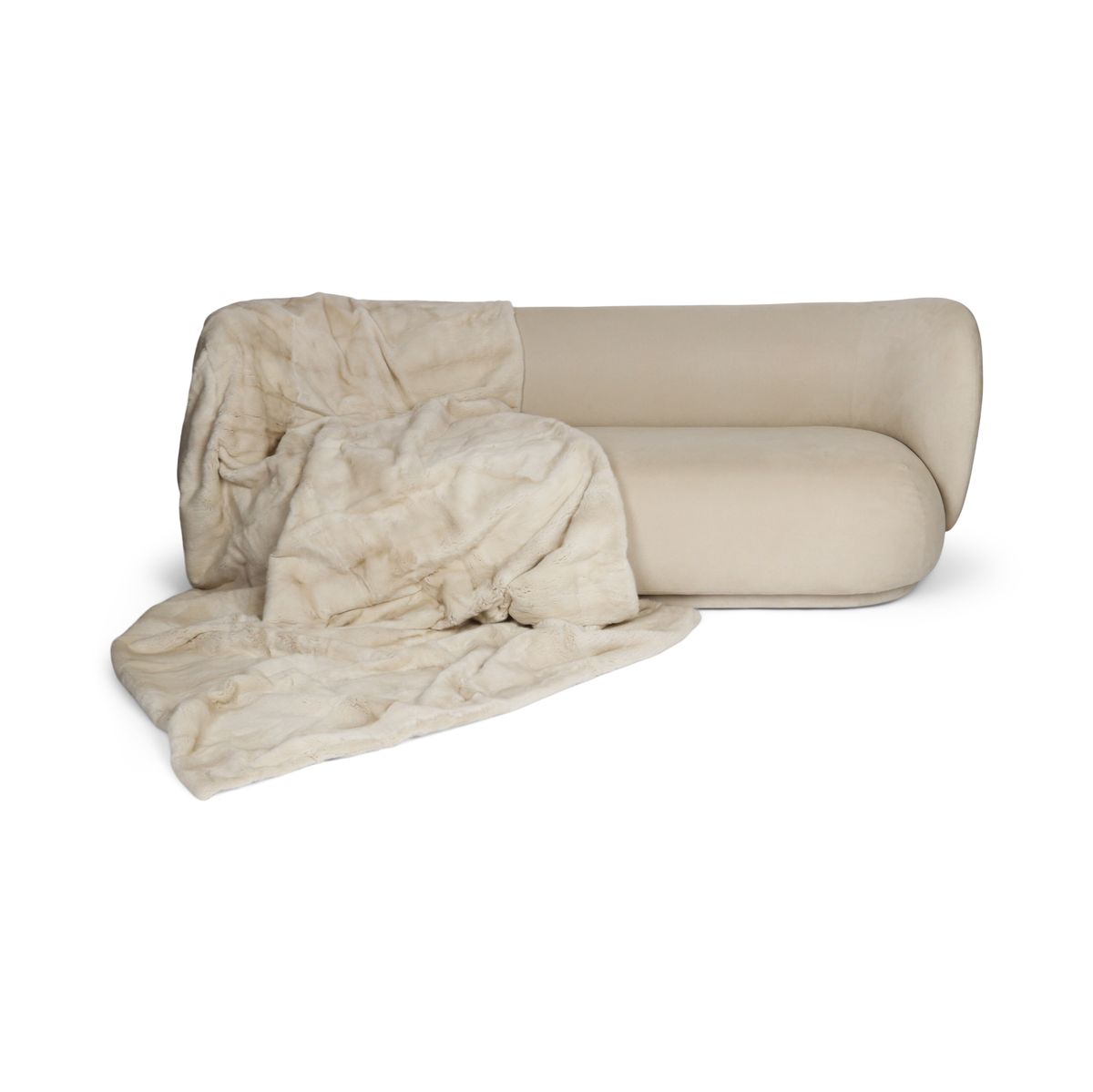 Minkplaid | Bagside af kashmir | Pearl | 146x222 cm
