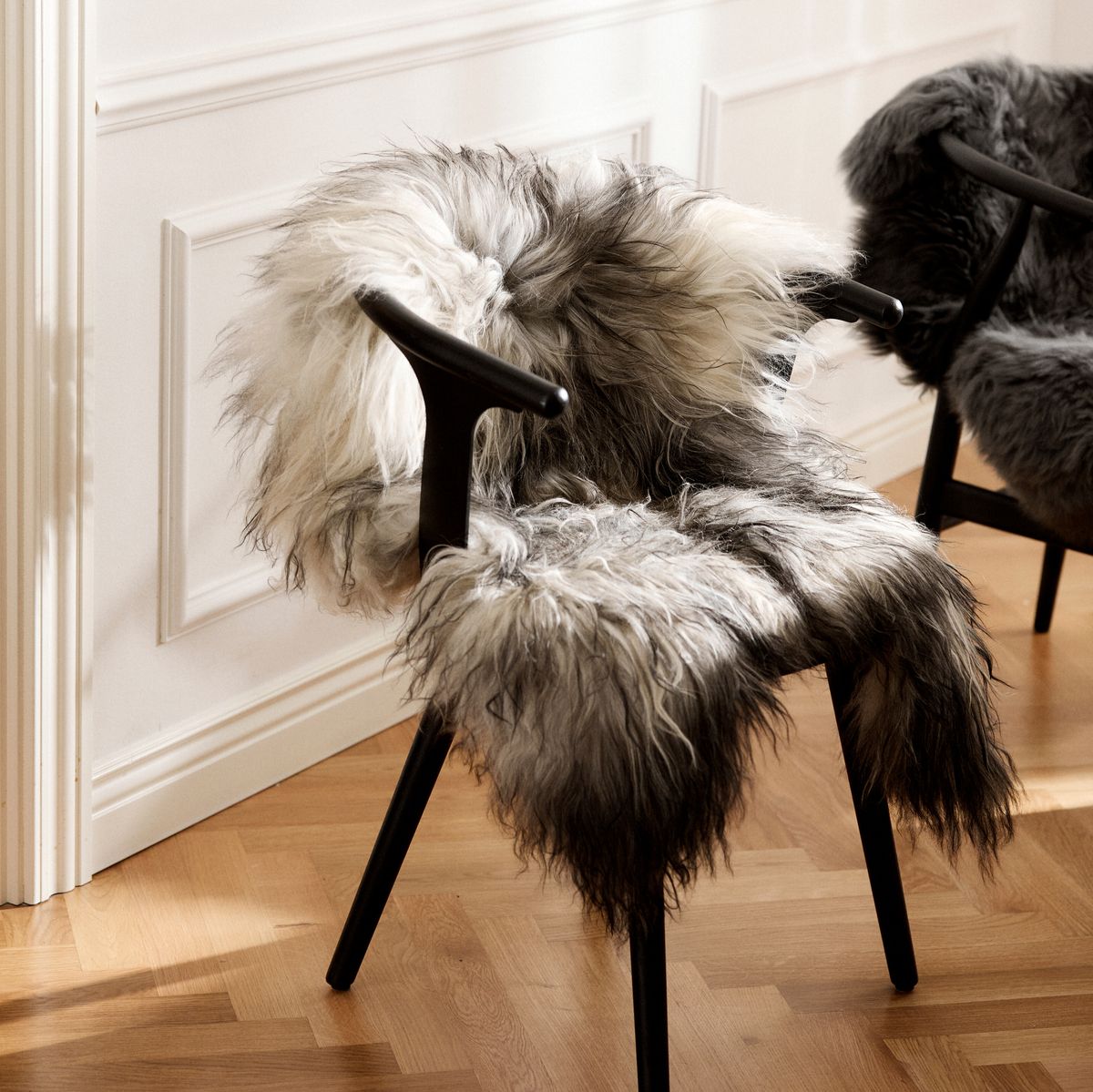 Lammeskind | Langhåret | Island | 100-120x60 cm Naturgrå