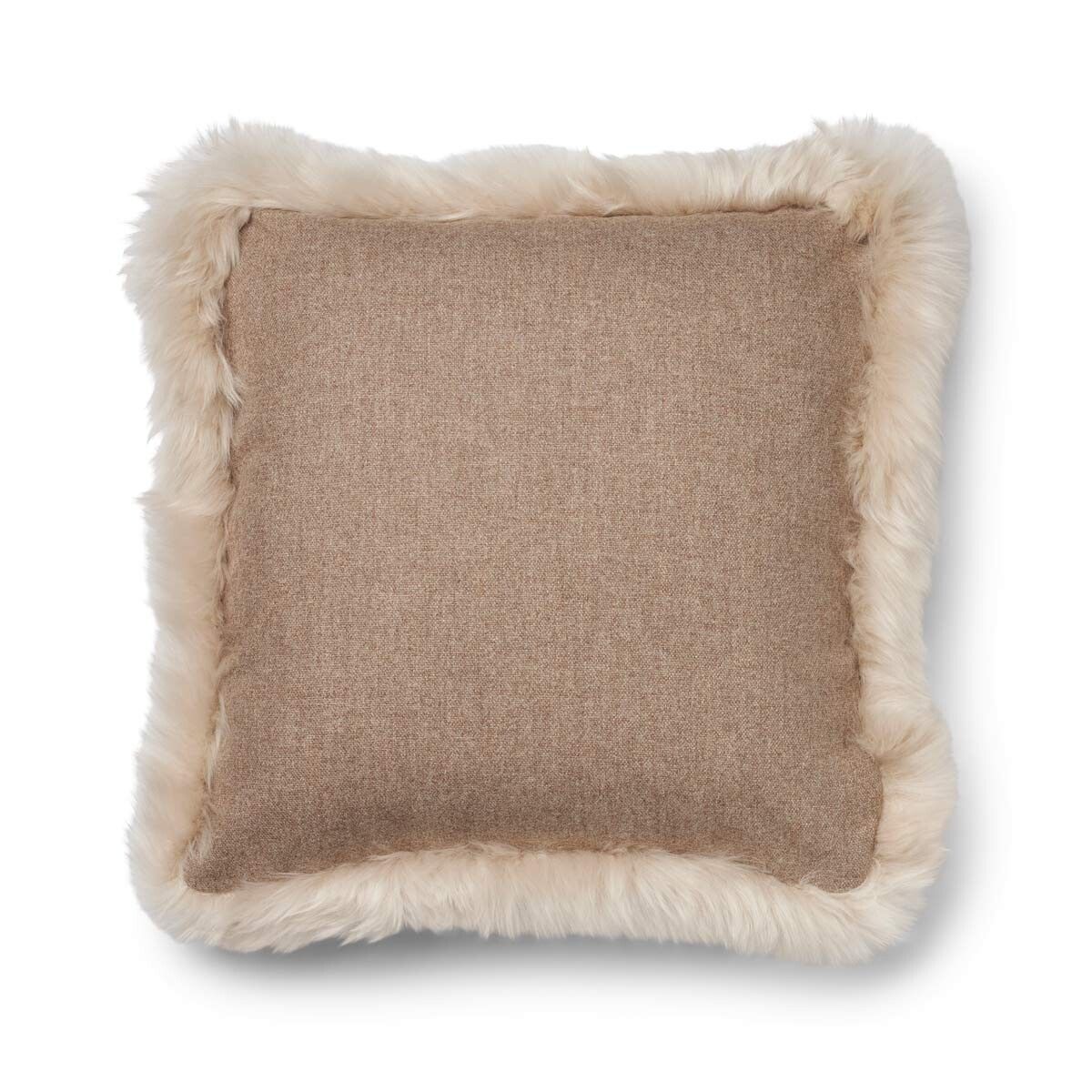 Classic Collection | Dobbeltsidet Pude | Langhåret | 52x52 cm Beige/Linned