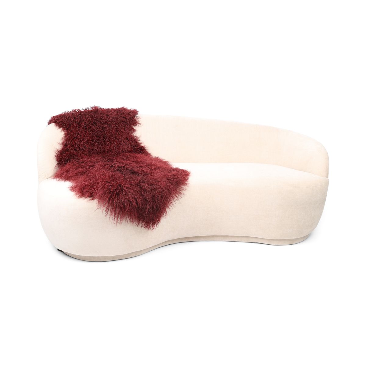 Dobbelt lammeskind | Tibet | 150x55 cm Bordeaux