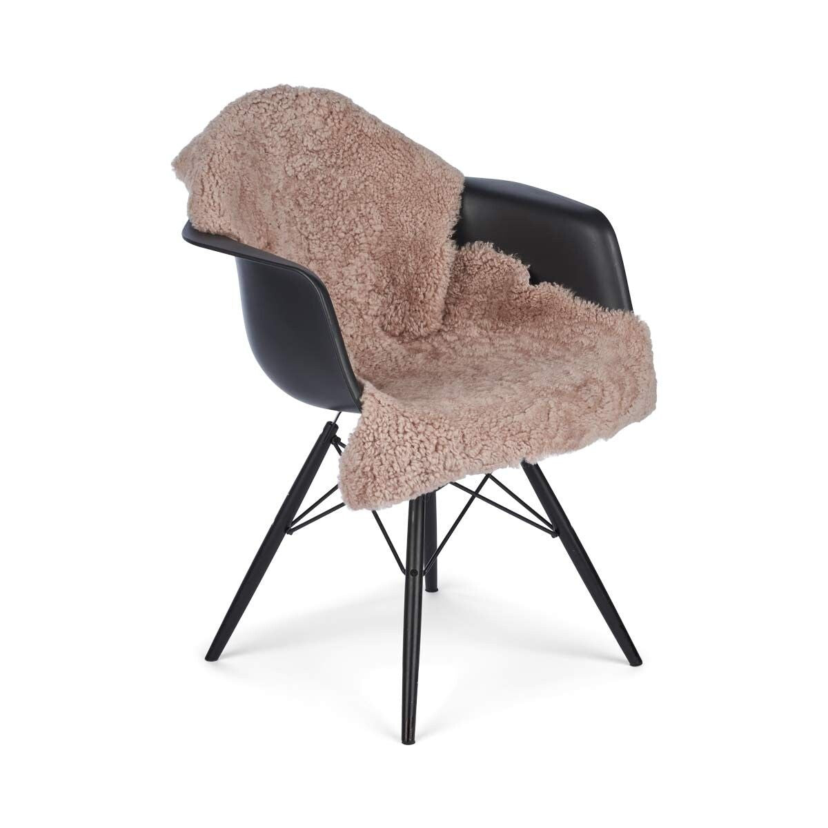 Lammeskind | Korthåret Krøllet | New Zealand | Tæppe 100 cm Røgbeige