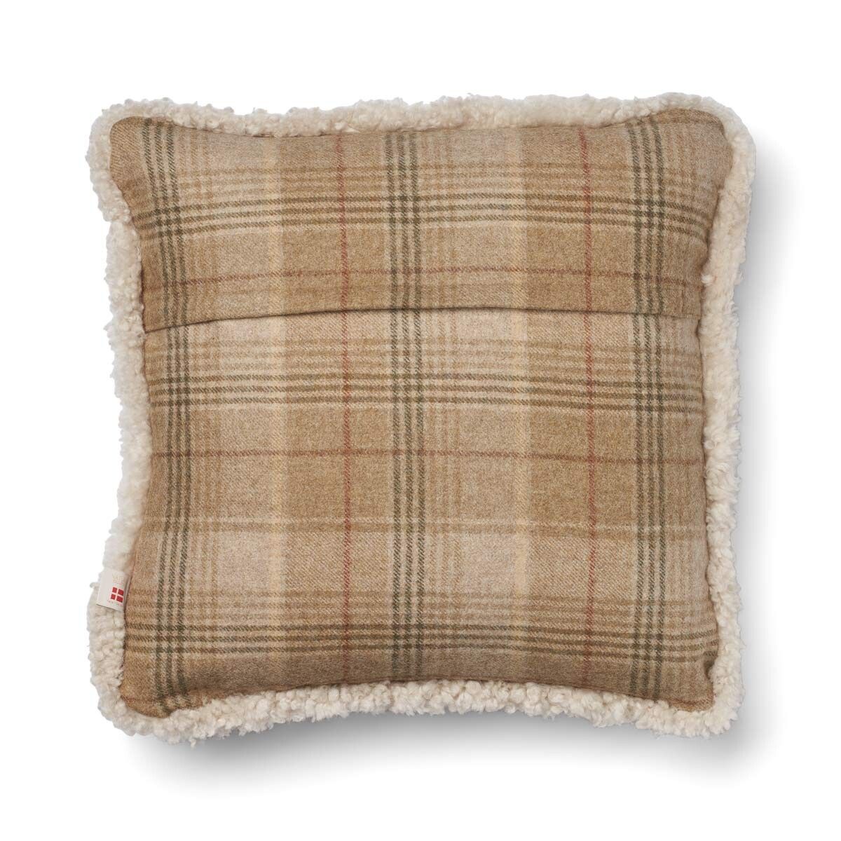 Checked Collection | Korthåret | Dobbeltsidet | 52x52 cm Sand-beige/perle