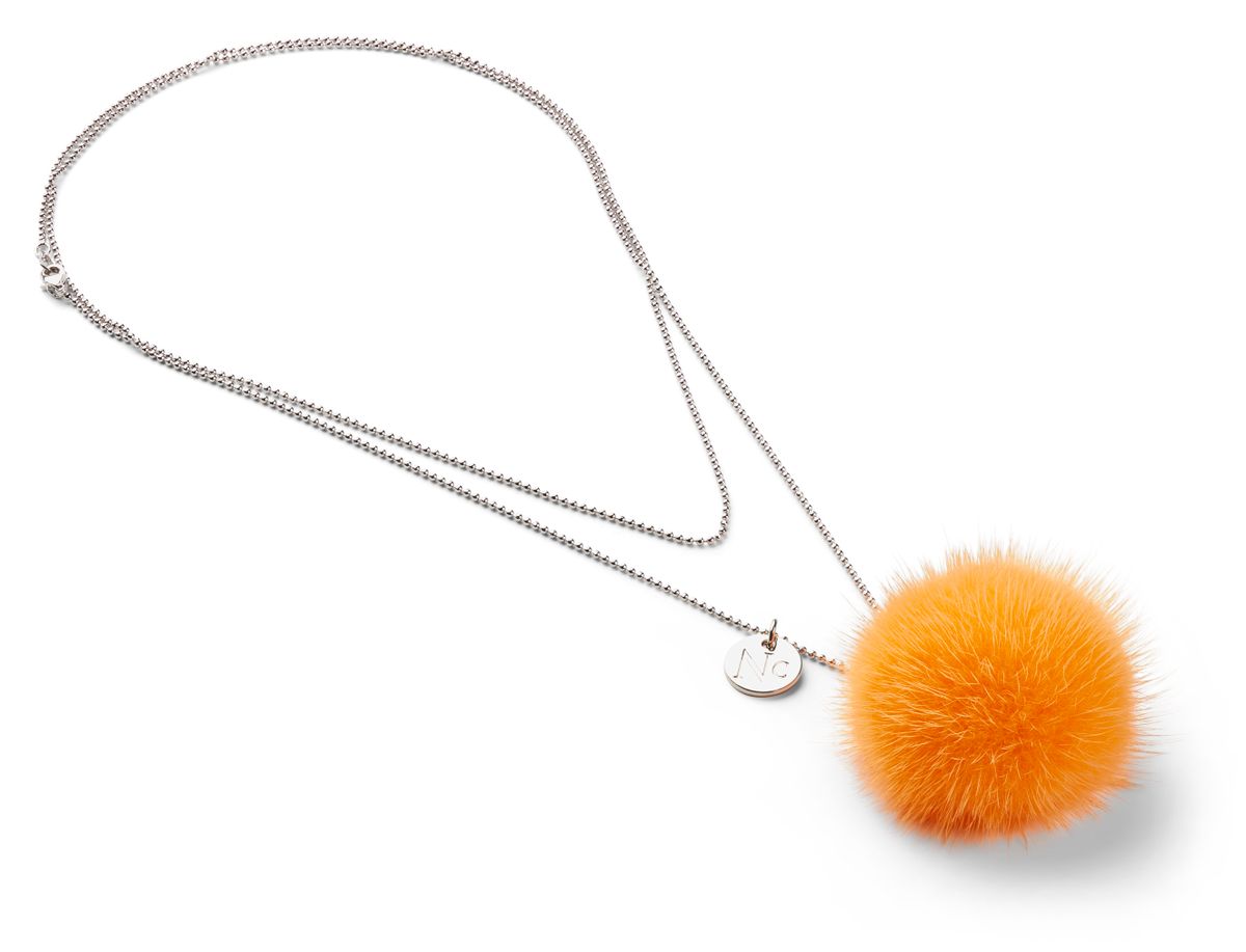 Halskæde Pom Pom Orange