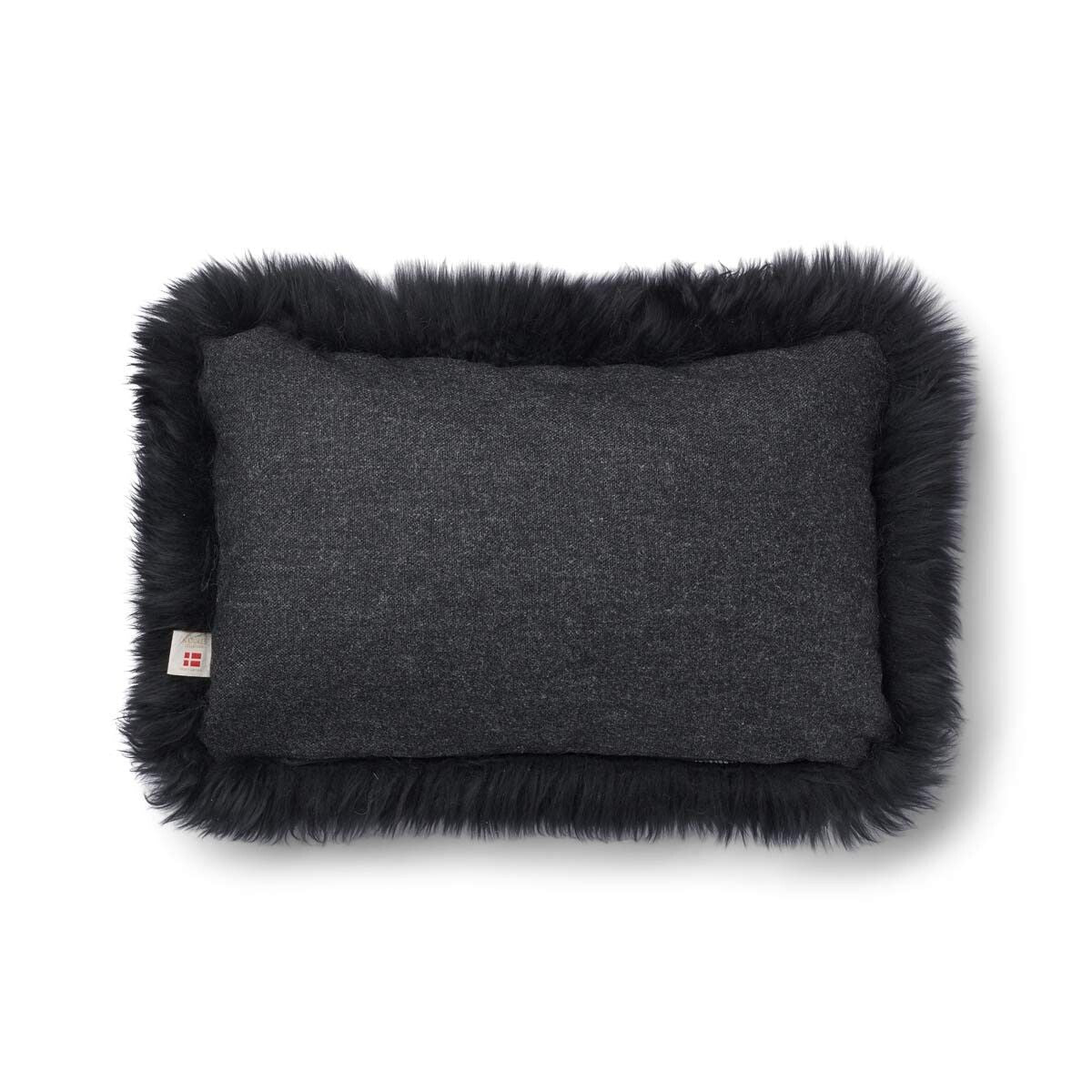 Classic Collection | Uldpude | Langhåret | 52x52 cm | 34x52 cm Koksgrå/Sort