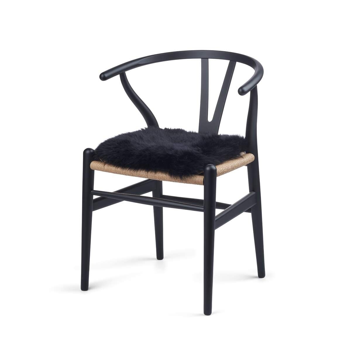 Zero Waste Sædehynde | Langhåret | New Zealand | 35x35 cm Sort