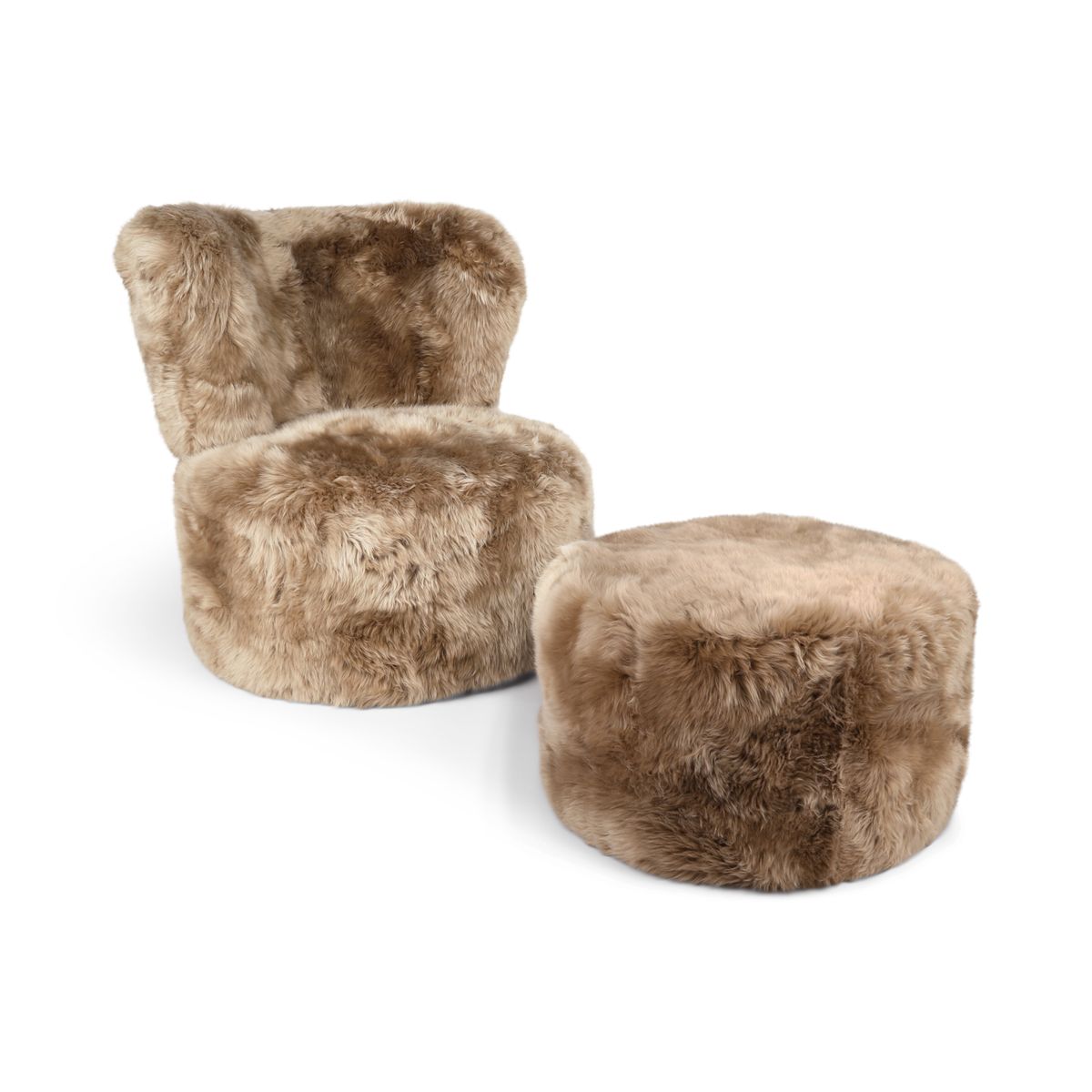 Rund Skandi Loungestol Taupe