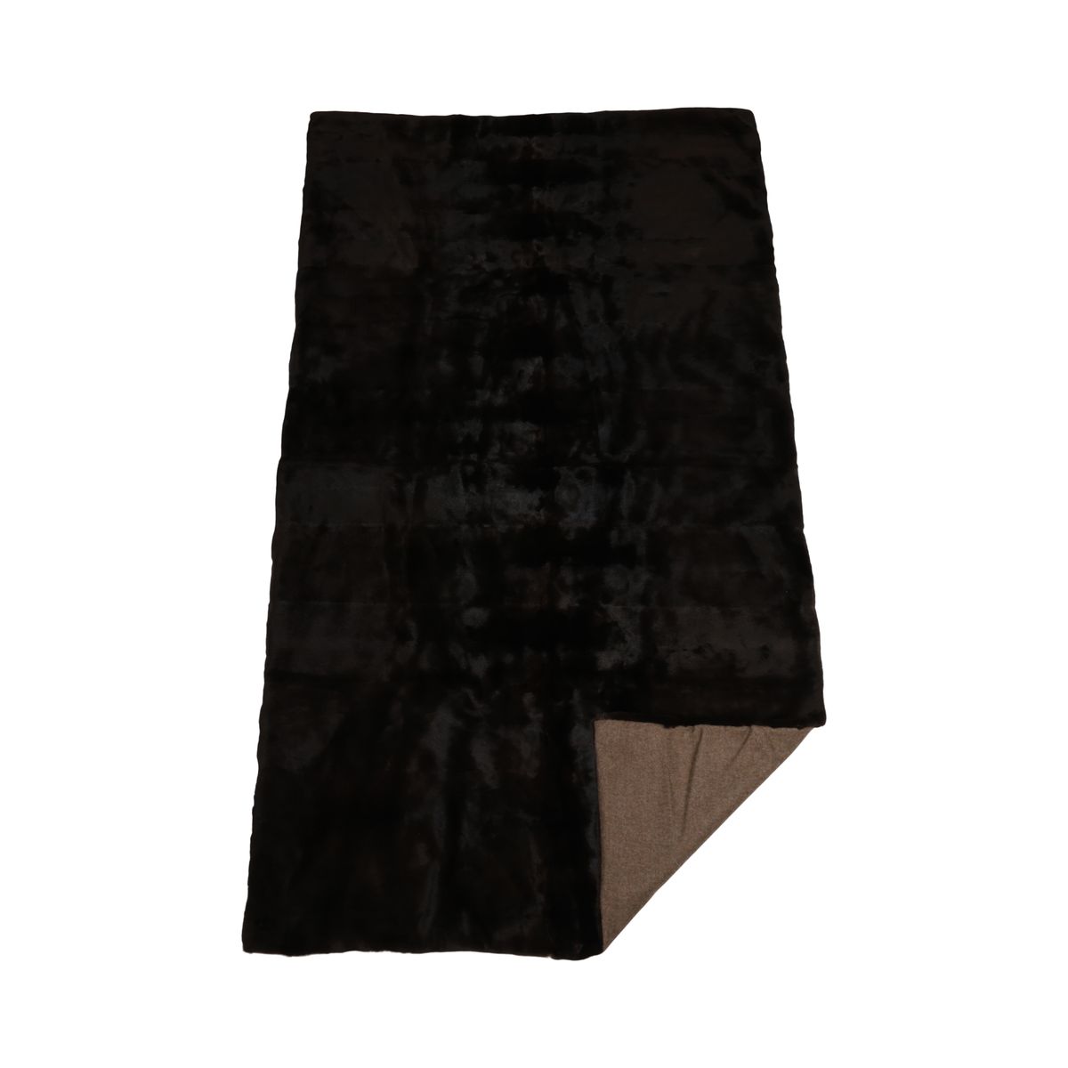 Mink Plaid | Kasmirbagside | Naturlig Mørkebrun | 100x190 cm