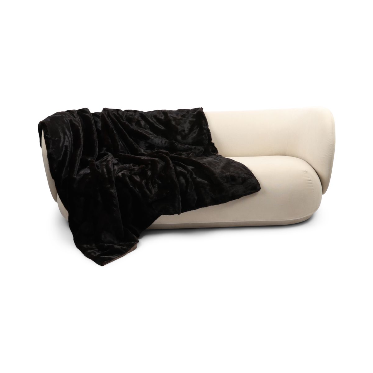 Minkplaid | Bagside af kashmir | Natural Dark Brown | 176x205 cm