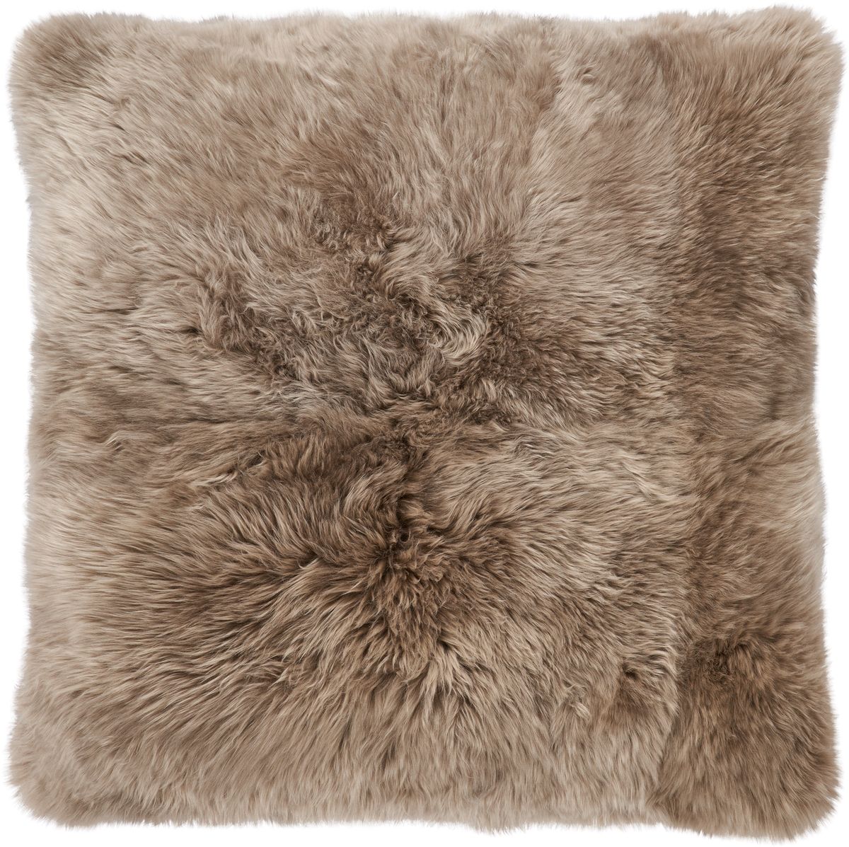 Maxi Float Pude | Lammeskind | Langhåret | Dobbeltsidet | New Zealand | 90x90 cm Taupe