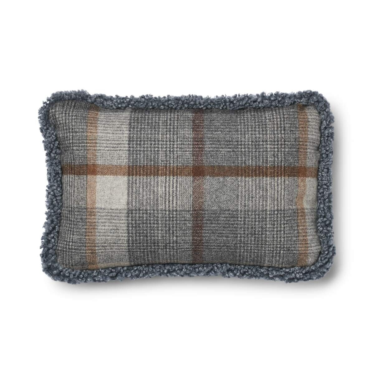 Checked Collection | Uldpude | Korthåret | Dobbeltsidet | 52x52 cm | 34x52 cm Glencheck-Grå/Lysegrå