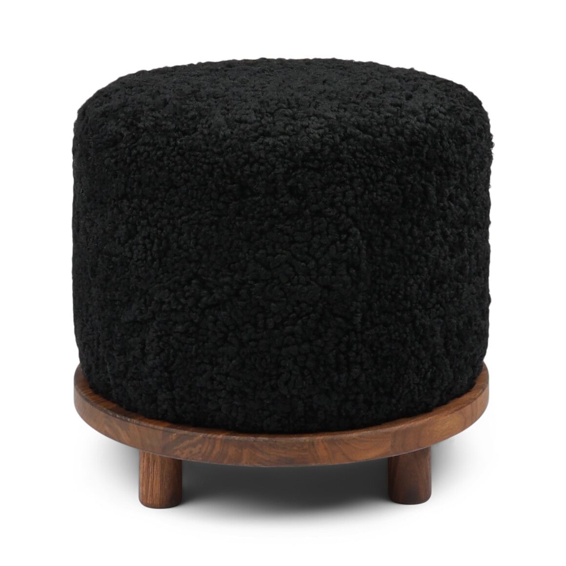Simon Puf | Korthåret | D46xH42 cm Sort