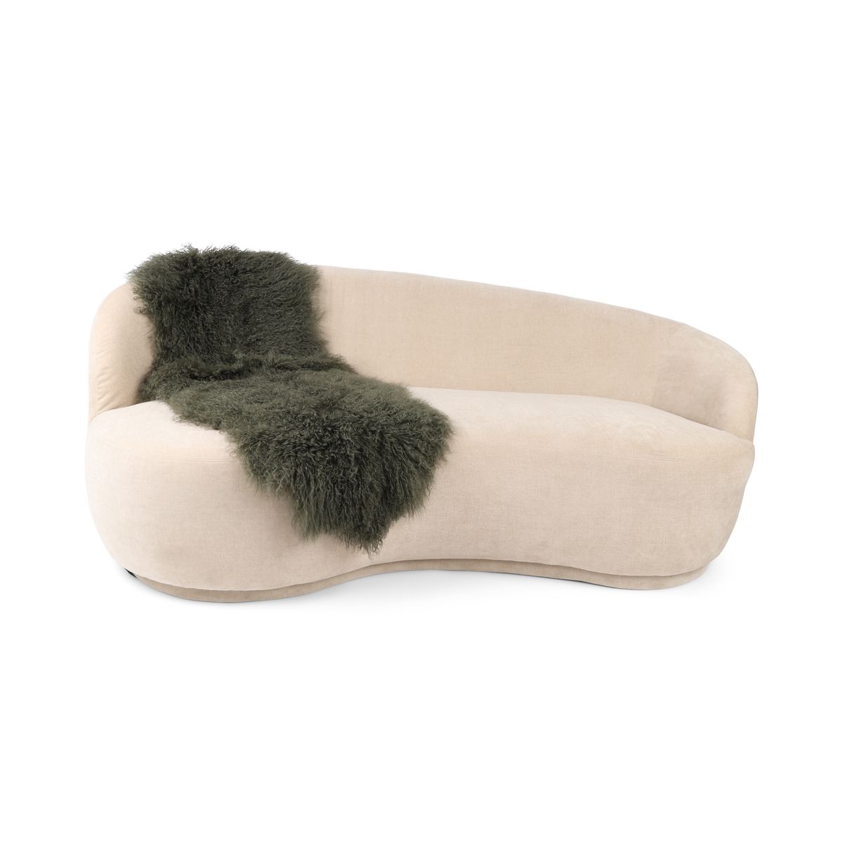 Dobbelt lammeskind | Tibet | 150x55 cm Mørkegrøn