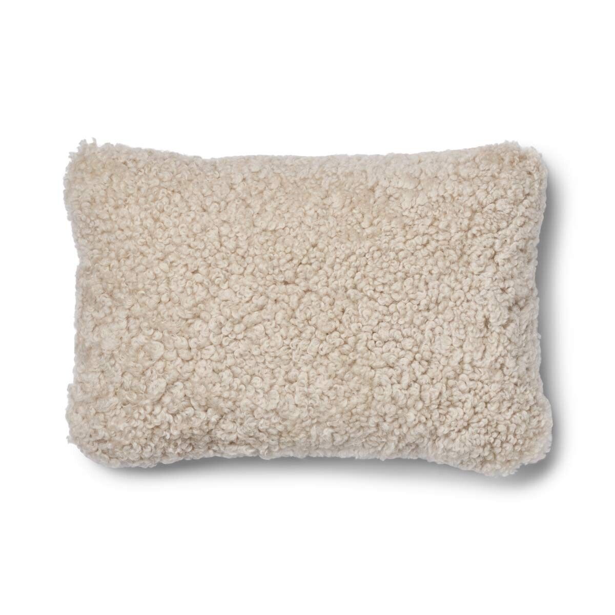 Checked Collection | Uldpude | Korthåret | 52x52 cm | 34x52 cm Sand-beige/Pearl