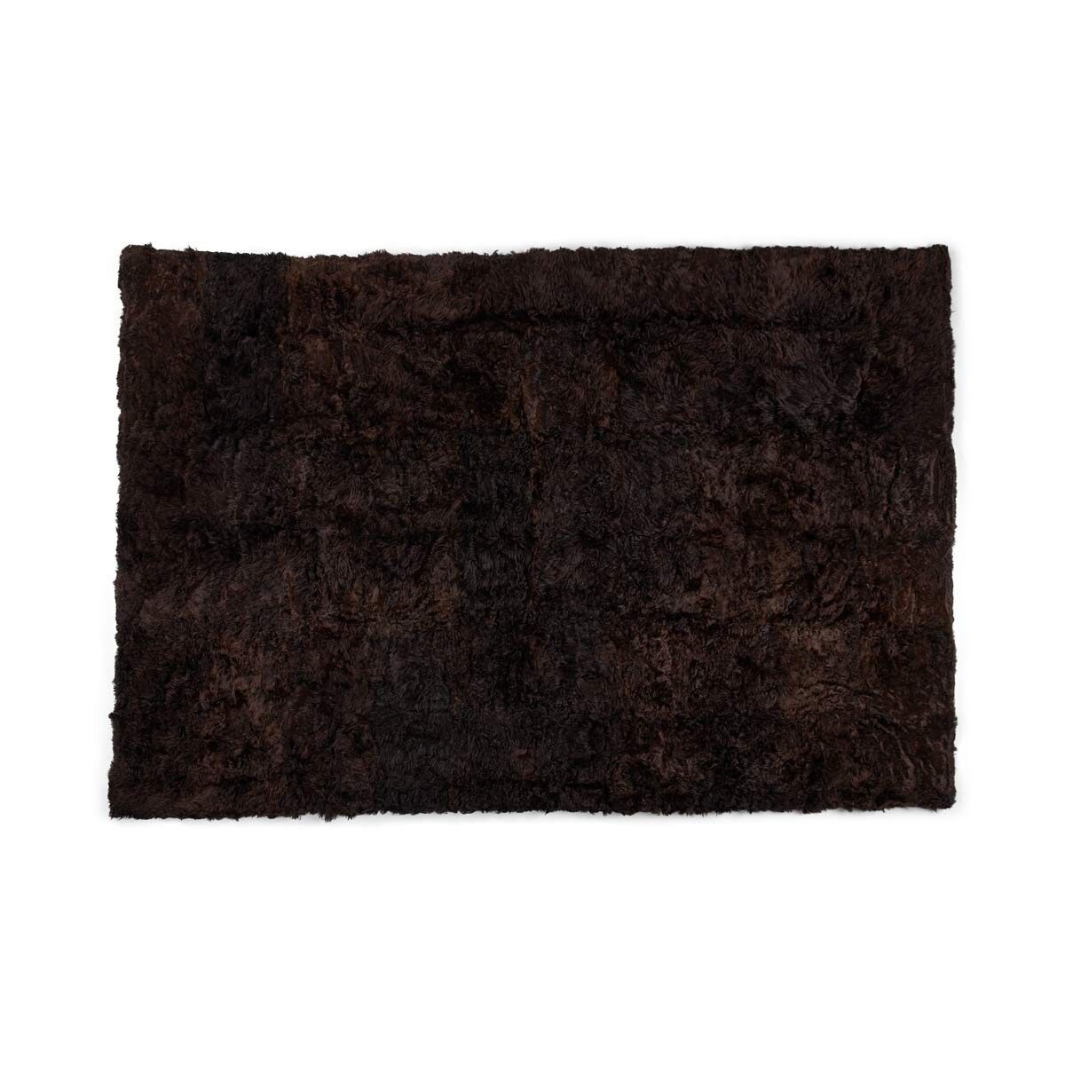 Alpaca Fur Throw With Backing | 100% Baby Alpaca Wool Chokolade