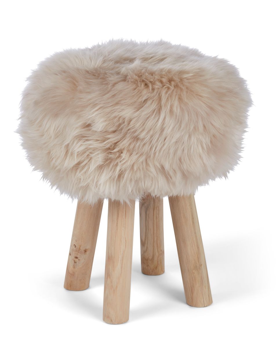 Theodor Skammel + Betræk | Egetræsben | New Zealand Lammeskind Beige
