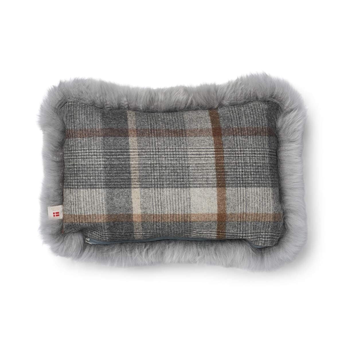 Checked Collection | Uldpude | Langhåret | 52x52 cm | 34x52 cm Glencheck-Grå/Lysegrå