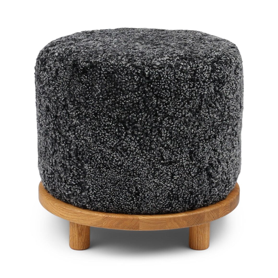 Simon Puf | Korthåret | D46xH42 cm Antracitgrå