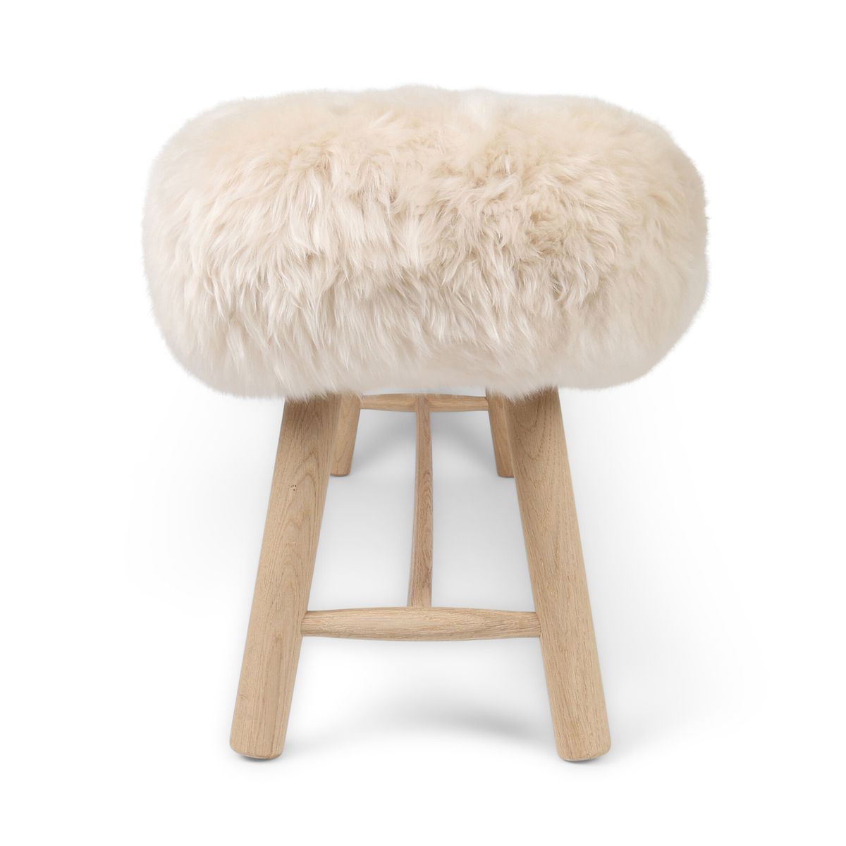 Bænk med Lammeskind | Egetræ Beige