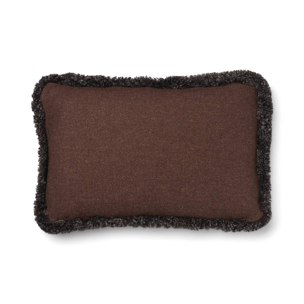 Classic Collection | Uldpude | Korthåret | Dobbeltsidet | 52x52 cm | 34x52 cm Brun/Cappuccino