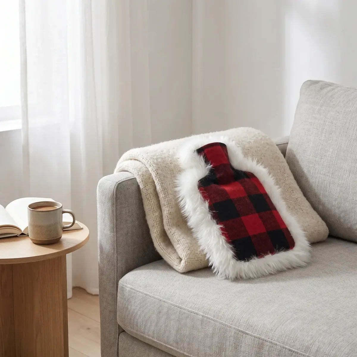 Varmedunk | Lammeskind, uld | 37x27 cm Lindsay Tartan/Hvid