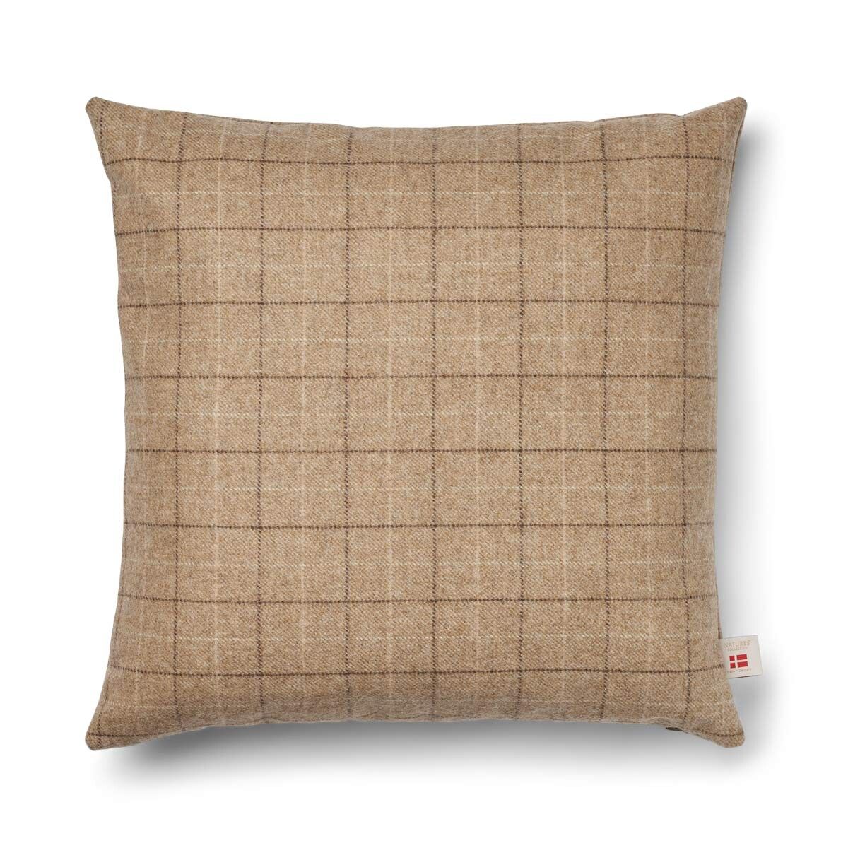 Checked Collection | Dobbeltsidet Pude | 52x52 cm Havregryn-beige