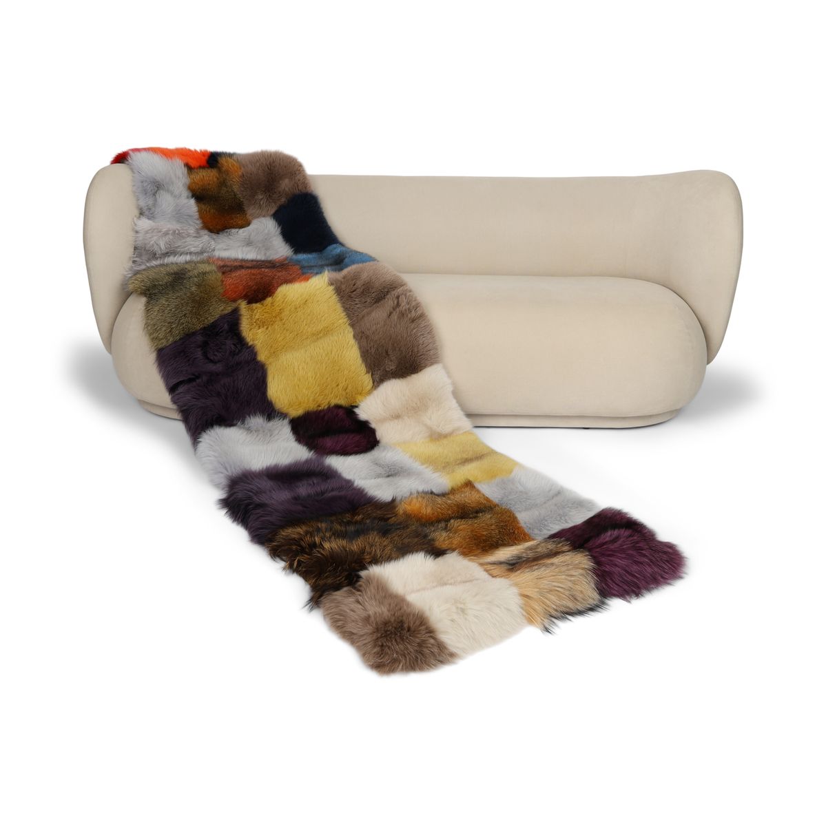 Premium ræveplaid | Bagside af kashmir | Mix Fox | 75x250 cm