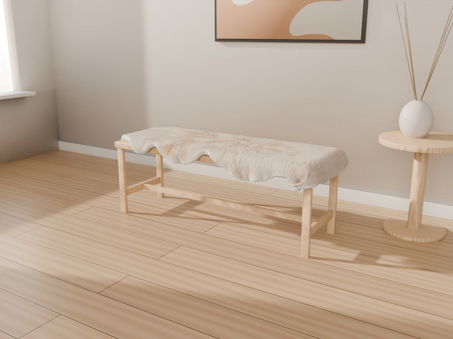 135 × 60 cm lammeskind på bænk